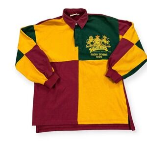Vintage Mad Dogs Rugby Polo Shirt Hong Kong Mens 44 Colorblock Long Sleeve